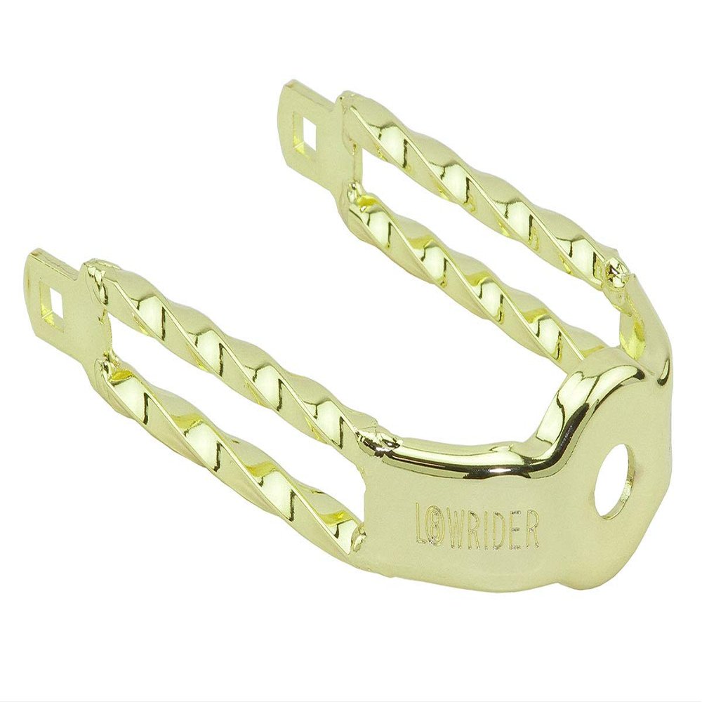 Lowrider Bike Spring Fork Double Square Twisted Crown Gold.