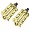 Lowrider Bike Mini Square Twisted Pedals 1/2" Gold. view 1