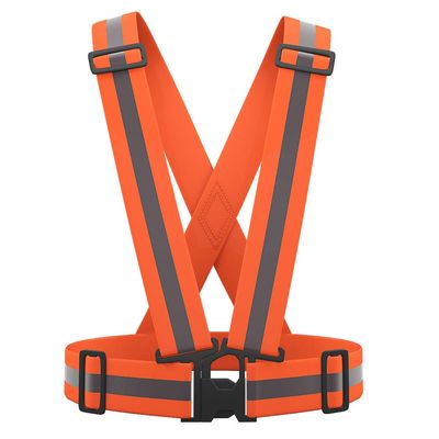 AYKRM 9 Color Reflective Vest with Hi Vis Bands, Fully Adjustable & Multi-Purpose: Running, Cycling, Motorcycle Safety, Dog Walking - High Visibility (Orange, LM-19O)
