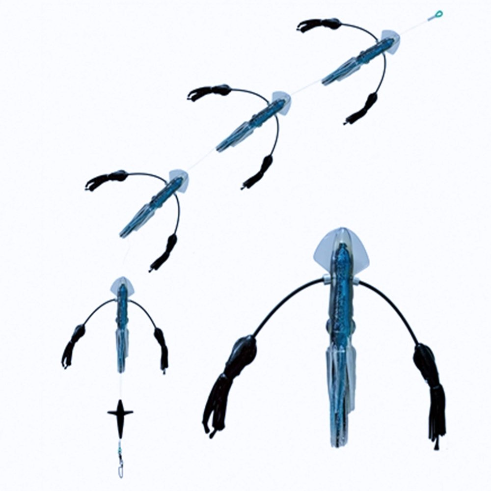 Squidnation Long Tail Flippy Floppy Thing Fishing Daisy Chain Tuna & Marlin Magnet (627)