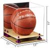 Better Display Cases Basketball Holder Clear Full Size Acrylic Display Case with Purple Risers ,Wood Two Tiered Base ,Mirror Back 11" L x 11" W x 11" H (A001-PR) view 2
