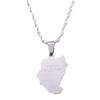 BR Gold Jewelry Stainless Steel Original Old Sudan Map Juba Necklace Pendant (Silver Color) view 1
