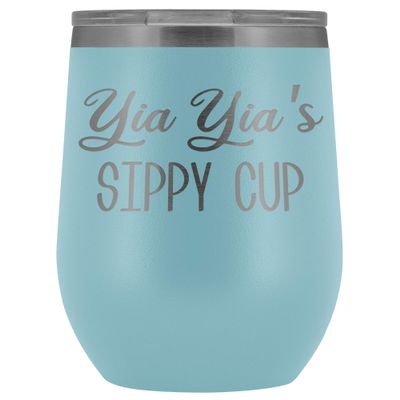 HollyWood & Twine YIA Yia's Sippy Cup YIA YIA Wine Tumbler Gifts for YIA Yias Funny Stemless Stainless Steel Insulated Tumblers Hot Cold BPA Free 12oz Travel Cup