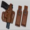 ALIS344202 Leather Pancake Holster Open-end Thumb Break RH & 2 Single Mag Pouches for Colt 1911 & All Other 1911 Models Handmade! view 1