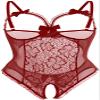 AIBINGGE Lingerie for Women One-Piece Teddy Lingerie Sexy Bodysuit Lace Nightie S-3XL(Wine Red,XL) view 1