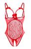 AIBINGGE Lingerie for Women One-Piece Teddy Lingerie Sexy Bodysuit Lace Nightie S-3XL(Red,L) view 3