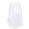Agoky Girls' Chiffon Hi-Low Dance Skirt Lyrical Ballet Jazz Latin Dance Dress Costumes Studio Practice Performance White 11-12 view 1