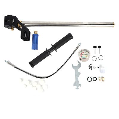 High Pressure Diving Air Pump, Manual Hand Powered, Stainless Steel Construction, 0.5L Oxygen 53cm Air Tube, Includes Connector, Wrench, and Accessories