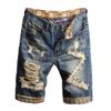 HZCX FASHION Men's Vintage Slim Fit Distressed Denim Shorts Cut-Off Jean Short(Blue,31) view 1