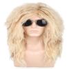 LeMarnia 80s Costume Wigs for Men Blonde Long Curly Mullet Wigs Heavy Metal Rocker Wig Halloween Party Funny Wig view 1