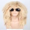 LeMarnia 80s Costume Wigs for Men Blonde Long Curly Mullet Wigs Heavy Metal Rocker Wig Halloween Party Funny Wig view 2