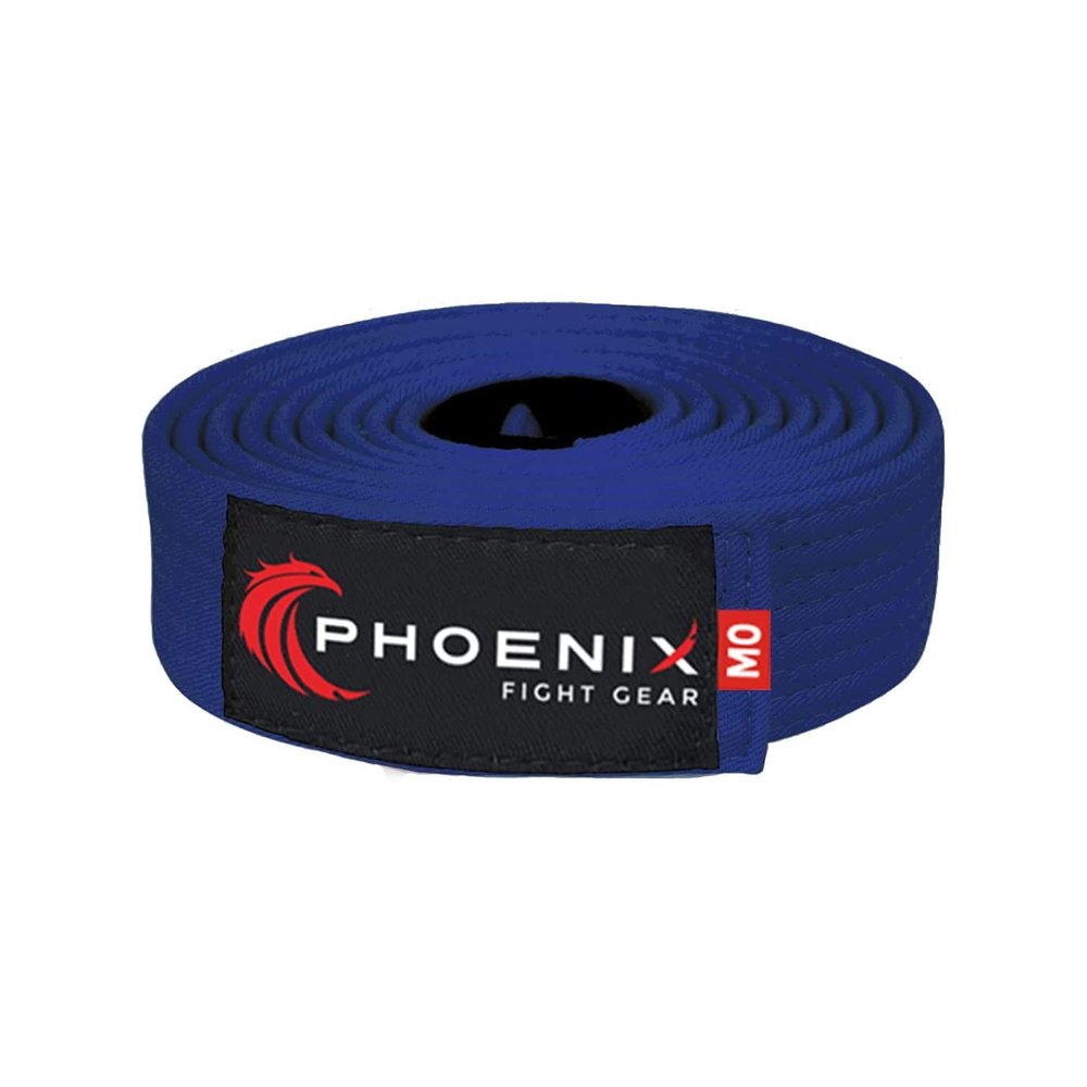 Phoenix Fight Gear BJJ Belt for Jiu Jitsu- A0, A1, A2, A3, A4, A5, White, Yellow, Orange, Purple, Blue, Green, Grey, Black (Blue, A5)