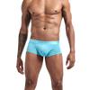JOCKMAIL Ultra-thin Ice Sexy Underwear Men Boxers Solid Convex Mens Underpants Short Panties Gay Male Boxers (L, Blue) view 2