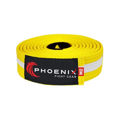 Phoenix Fight Gear BJJ Belt for Jiu Jitsu- A0, A1, A2, A3, A4, A5, White, Yellow, Orange, Purple, Blue, Green, Grey, Black (Yellow/White, A0)