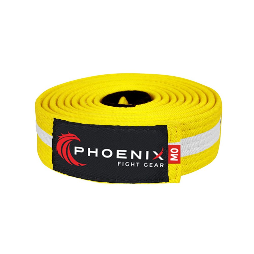 Phoenix Fight Gear BJJ Belt for Jiu Jitsu- A0, A1, A2, A3, A4, A5, White, Yellow, Orange, Purple, Blue, Green, Grey, Black (Yellow/White, A0)
