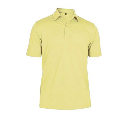 Monterey Club Men's Point Collar Medium Weight Pique Solid Polo Shirt #1300 (Butter, Large)