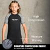 Elite Sports Kids Jiu Jitsu BJJ Rash Guard, Short Half Sleeve Compression Shirt for Youth Boys Girls Sports Nogi Training Grey view 3