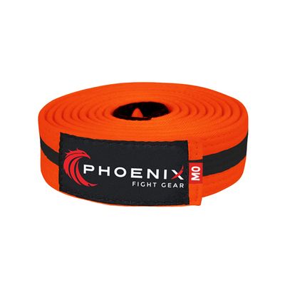 Phoenix Fight Gear BJJ Belt for Jiu Jitsu- A0, A1, A2, A3, A4, A5, White, Yellow, Orange, Purple, Blue, Green, Grey, Black (Orange/Black, A0)