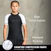 Elite Sports Kids Jiu Jitsu BJJ Rash Guard, Short Half Sleeve Compression Shirt for Youth Boys Girls Sports Nogi Training White view 3