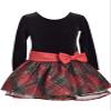 Bonnie Jean Girls 2T-16 Christmas Holiday Velvet Drop Waist Style Dress (as1, Numeric, Numeric_2, Black/Red/Green) view 1