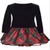 Bonnie Jean Girls 2T-16 Christmas Holiday Velvet Drop Waist Style Dress (as1, Numeric, Numeric_2, Black/Red/Green) view 2