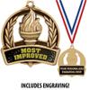 Most Improved Medals, 2" Achievement Medal Awards with Custom Engraving 10 Pack Prime view 2