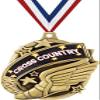 Cross Country Medals, 2 1/4" Gold Cross Country Running Medal with Custom Engraving 50 Pack view 1