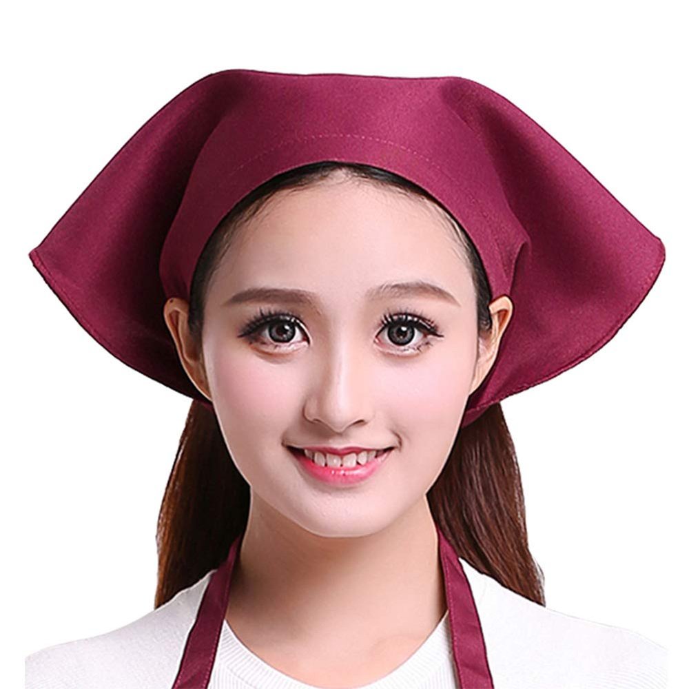 Chef Hat Kitchen Cooking Hat Sushi Japanese Restaurant Waiter Cap for Men and Women Claret
