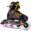 PAPAISON Inline Skates for Boys and Girls with Full Light up Wheels, Beginner Adjustable Illuminating Roller Skates for Kids Youth Women and Men view 1