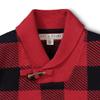 Hope & Henry Boy Baby Boys' Long Sleeve Intarsia Shawl Collar Toggle Sweater, 6-12 Months, Red Buffalo Check view 2