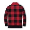 Hope & Henry Boy Baby Boys' Long Sleeve Intarsia Shawl Collar Toggle Sweater, 6-12 Months, Red Buffalo Check view 4