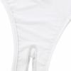 YiZYiF Womens Adult High Cut Thong Bikini Bodysuit Nightwear One Piece Monokini Swimsuit White One Size view 4