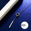 925 Sterling Silver Round Stick Cross Bar Lariat Y Pendant Necklace Long Tassel Sweater Chain for Women Gift (Sterling Silver) view 2