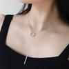 925 Sterling Silver Round Stick Cross Bar Lariat Y Pendant Necklace Long Tassel Sweater Chain for Women Gift (Sterling Silver) view 4
