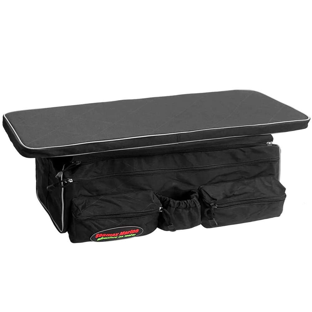Seamax Universal Inflatable Boat Bench Seat Cushion and Detachable Seat Bag with Sunlitec 3-Layers Fabric and Reflective Edges (Size D - 42" for 420-460 Boats)