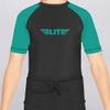 Elite Sports Kids Jiu Jitsu BJJ Rash Guard, Short Half Sleeve Compression Shirt for Youth Boys Girls Sports Nogi Training Green view 3