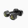 ZIVA RPU Tribell Dumbbell Pairs - Hard Wearing Rubber Urethane Encasing, Textured Ergonomic Grip, Steel Core | Hand Weights for Exercise and Strength Training - 8 lb, Black view 1