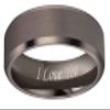 Crownal 6mm 8mm Gunmetal Tungsten Wedding Couple Bands Rings Men Women Matte Brushed Finish Center Engraved "I Love You" Size 5 To 17 (Gunmetal 6mm,6.5) view 2