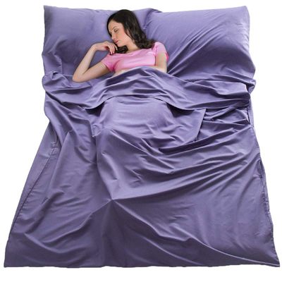 Sleeping Bag Liner Ultralight Travel Sheet Dirt-Proof Camping Sheets Compact Hotel Sack for Outdoor Backpacking Hiking (Purple, 83x46)