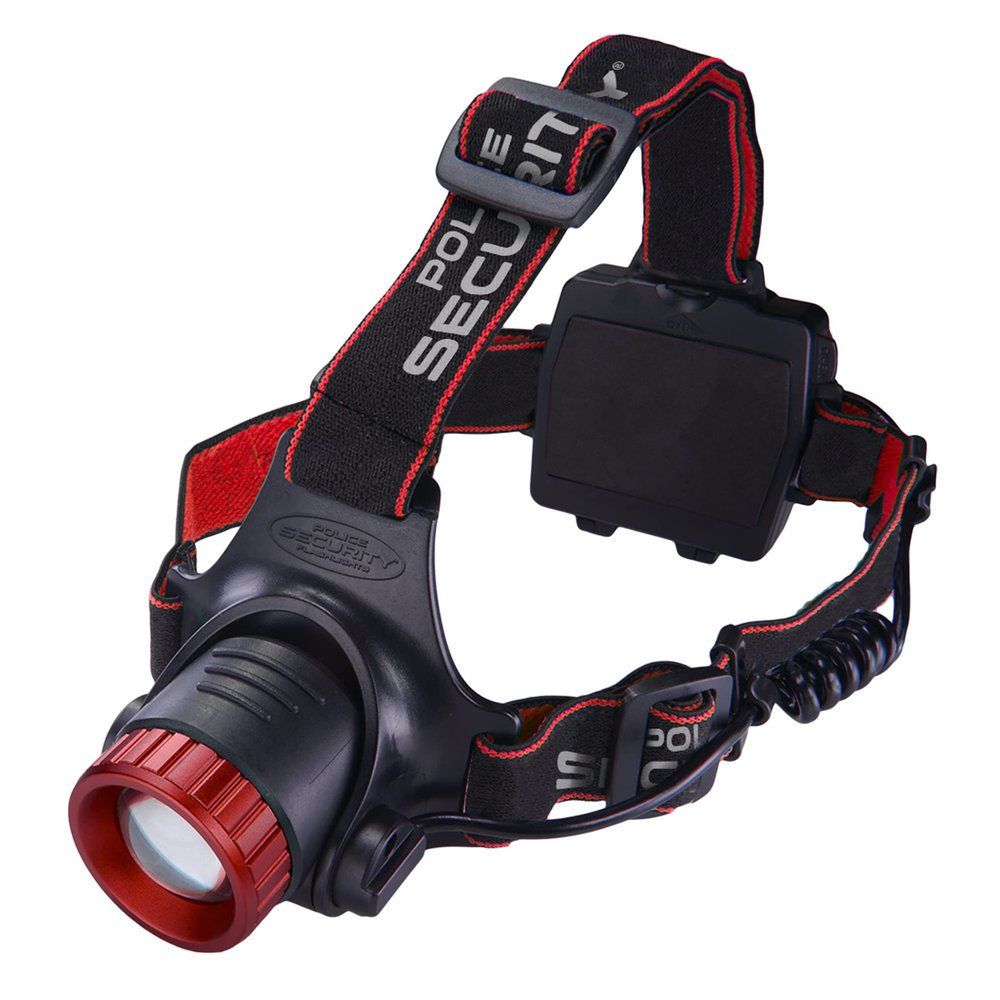 Police Security Lookout Headlamp - 1000 lumens - pivoting Base, Slide Focus Perfect for Hands-Free Activities, Outdoor Adventures or Emergency situations - Comfort no-Slip Strap, 3 - Modes