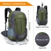 G4Free 35L Hiking Backpack Water Resistant Outdoor Sports Travel Daypack Lightweight with Rain Cover for Women Men (Army Green) view 2