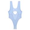 YiZYiF Womens Adult High Cut Thong Bikini Bodysuit Nightwear One Piece Monokini Swimsuit Light Blue One Size view 3