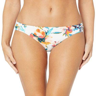 Bar 3 Women's Swimwear Brand Standard Side Tab Hipster Pant Bikini Bottom, White, X-Large