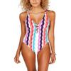 Bar 3 Women's Swimwear Brand Women's Plunge Crossback One Piece Swimsuit Swimwear, Multi//Waves, L view 1