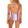 Bar 3 Women's Swimwear Brand Women's Plunge Crossback One Piece Swimsuit Swimwear, Multi//Waves, L view 2