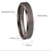 Crownal 6mm 8mm Gunmetal Tungsten Wedding Couple Bands Rings Men Women Matte Brushed Finish Center Engraved "I Love You" Size 5 To 17 (Gunmetal 6mm,6) view 3