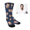 MyPupSocks Custom Face on Socks, Change Men Face Size Socks with Personalized Faces on Them Navy Blue view 2
