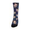 MyPupSocks Custom Face on Socks, Change Men Face Size Socks with Personalized Faces on Them Navy Blue view 3