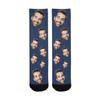 MyPupSocks Custom Face on Socks, Change Men Face Size Socks with Personalized Faces on Them Navy Blue view 4