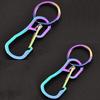 2 Pack Carabiner Clip Retractable Ring Set Titanium KeyChain Quick Release Hooks for Men Women view 1